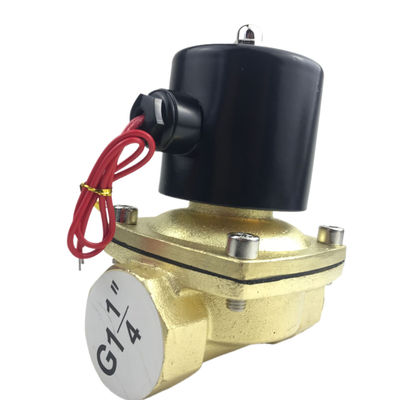 2W350-35 1 1/4 ইঞ্চি খাঁটি ব্রাস সোলিনয়েড ভালভ ওয়াটার এয়ার ভালভ স্বাভাবিকভাবে বন্ধ এনসি