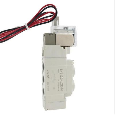এসএমসি সোলিনয়েড ভালভ SY5320-5LZD-C6 DC12V ওয়ান-টাচ ফিটিং পোর্ট আকার ø6 3 অবস্থান বন্ধ কেন্দ্র