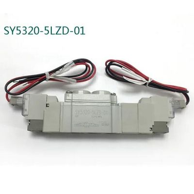 এসএমসি সোলিনয়েড ভালভ SY5320-5LZD-C6 DC12V ওয়ান-টাচ ফিটিং পোর্ট আকার ø6 3 অবস্থান বন্ধ কেন্দ্র