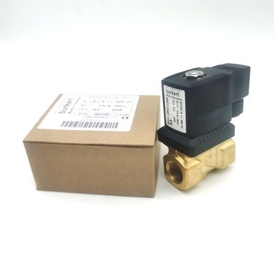 Burkert 00221654 6213 টাইপ G1/2 2/2 স্বাভাবিকভাবে বন্ধ 1.3 প্রবাহ গর্ত, EPDM সিলড -30 ~ + 90 ° C ব্রাস ভালভ শরীর DC24V 8W 0-10bar