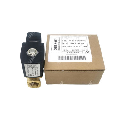 00126216 সোলিনয়েড ভালভ Burkert G1/8 1.5 প্রবাহ গর্ত DC24V 8W স্টেইনলেস স্টীল ভালভ শরীর 6014 C স্বাভাবিকভাবে বন্ধ