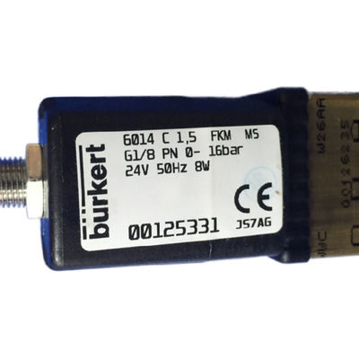 Burkert Solenoid Valve স্টেইনলেস স্টীল শরীর NBR সীল 00125331 6014 0-16bar