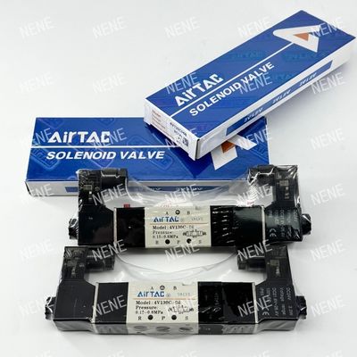 5 উপায় 3 অবস্থান 4V130E-06 বায়ু তরল অ্যালুমিনিয়াম খাদ শরীর সঙ্গে AIRTAC Solenoid ভালভ