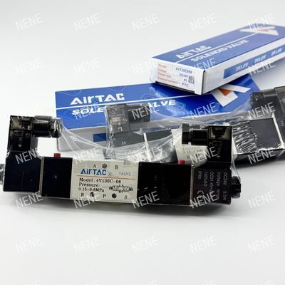 5 উপায় 3 অবস্থান 4V130E-06 বায়ু তরল অ্যালুমিনিয়াম খাদ শরীর সঙ্গে AIRTAC Solenoid ভালভ