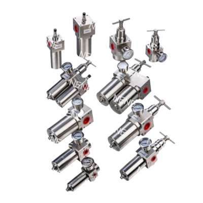 SR400 3/8” 1/2” থ্রেড সাইজের নিউম্যাটিক ফিল্টার রেগুলেটর লুব্রিকেটর স্টেইনলেস স্টিল প্রেসার রেগুলেটিং ভালভ