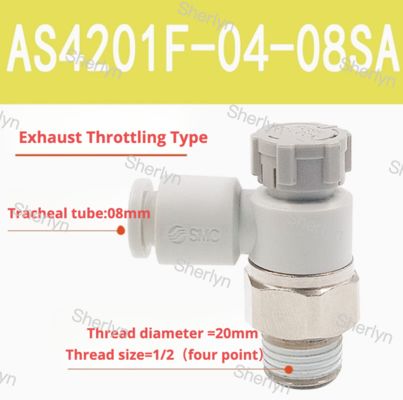 SMC Pneumatic Throttle Control Valve Connector AS1201F-M3-02