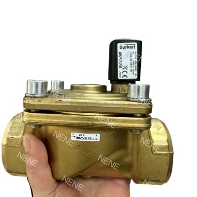 00221855 Brass Body Burkert Solenoid Valve With NBR Seal 2/2 Usually Closes 20.0 Flow Hole
