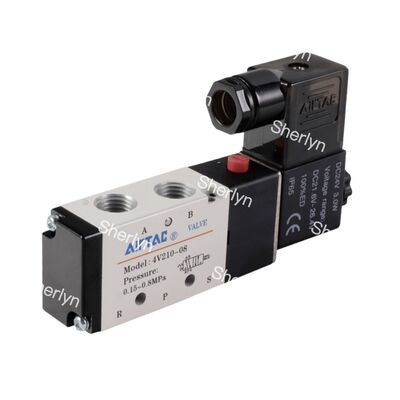 AIRTAC ভালভ রিভার্সিং ভালভ 4V110-06 AC220V দুই অবস্থান ফাইভ ওয়ে সোলেনয়েড ভালভ