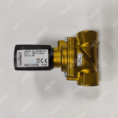 AC24V সোলিনয়েড ভালভ BURKERT টাইপ 6281 00221872 G1/2 2/2 স্বাভাবিকভাবে বন্ধ ব্রাস ভালভ শরীর FKM সীল 13.0 খোল 8W 0.2-16bar 0 থেকে +120 °C