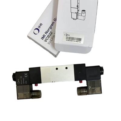 5/3 বন্ধ কেন্দ্র সোলেনয়েড ভালভ NORGREN VCB22B611A-AB213J G1/4 24VDC ফ্লোটিং ক্ল্যাম্পিংয়ের জন্য ডাবল সোলেনয়েড পজিশনিং ভালভ 5 পোর্ট 3 পজিশন