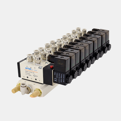 Airtac 4V110-06 Solenoid Valve Manifold Group 7 8 9 10 স্টেশন অ্যালুমিনিয়াম খাদ বেস কেন্দ্রীয় বায়ু নিষ্কাশন ম্যানুয়াল ওভাররাইড জন্য সরঞ্জাম পরীক্ষা এবং কমিশনিং