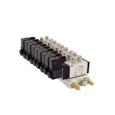 Airtac 4V110-06 Solenoid Valve Manifold Group 7 8 9 10 স্টেশন অ্যালুমিনিয়াম খাদ বেস কেন্দ্রীয় বায়ু নিষ্কাশন ম্যানুয়াল ওভাররাইড জন্য সরঞ্জাম পরীক্ষা এবং কমিশনিং