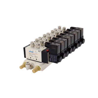 Airtac 4V110-06 Solenoid Valve Manifold Group 7 8 9 10 স্টেশন অ্যালুমিনিয়াম খাদ বেস কেন্দ্রীয় বায়ু নিষ্কাশন ম্যানুয়াল ওভাররাইড জন্য সরঞ্জাম পরীক্ষা এবং কমিশনিং