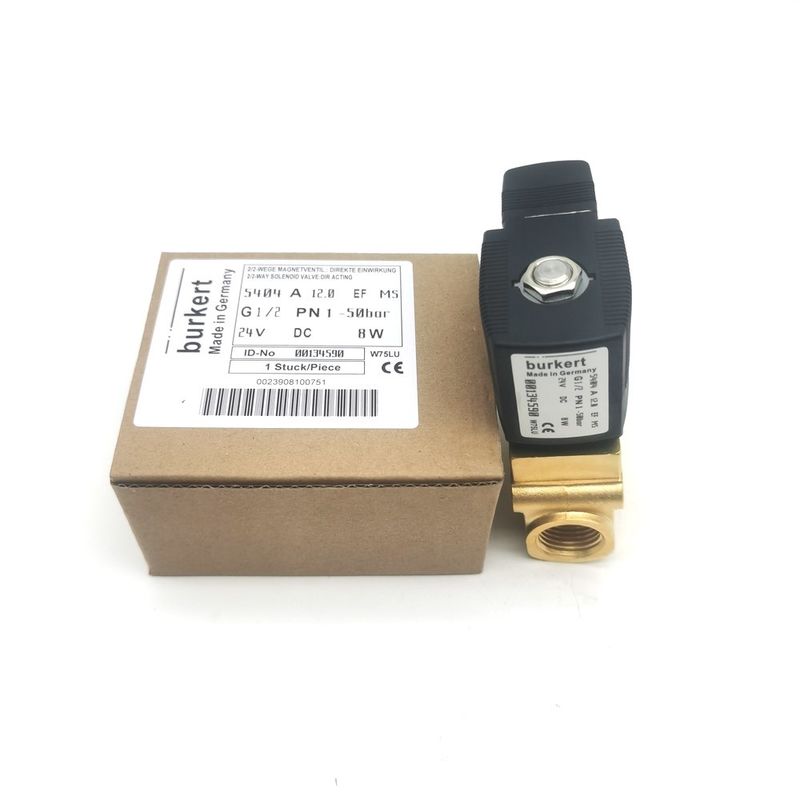 Burkert 00132865 AC24V Solenoid Valve Direct Acting G1/8 6014 C স্বাভাবিকভাবে বন্ধ 0~25bar 3/2 ওয়ে ব্রাসের দেহ
