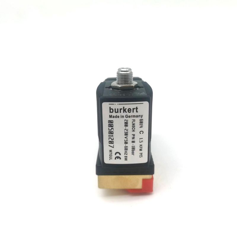 00134240 BURKERT 6013 টাইপ ডাইরেক্ট অ্যাক্টিং G1/8 ইঞ্চি 2/2 স্বাভাবিকভাবে বন্ধ 2.5 ফ্লো হোল FKM সিলড ব্রাস ভালভ শরীর 24VDC 8W 0~10bar