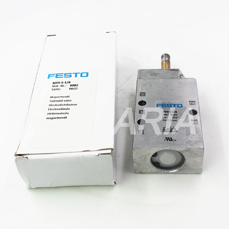 MFH-5-1/8 9982 সোলিনয়েড ভালভ 5/2, স্প্রিং রিটার্ন 1.8-8 বার G 1/8, কয়েল আলাদাভাবে বিক্রি