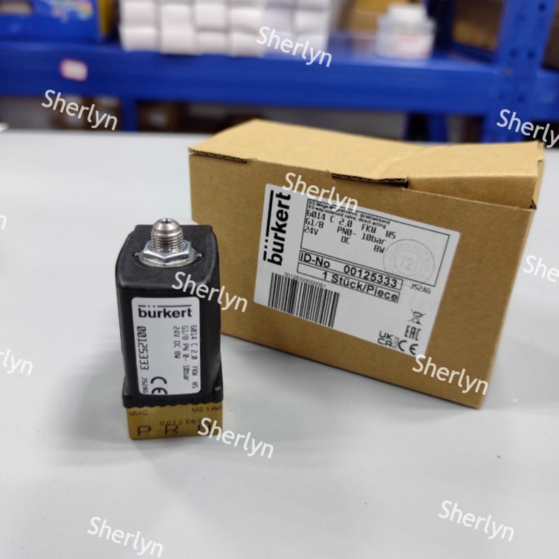 বার্কের্ট 00125334 দুই পজিশন থ্রি-ওয়ে সোলেনয়েড ভালভ 6014 সিরিজ সি সাধারণত বন্ধ G1/8 পিতলের ভালভ বডি