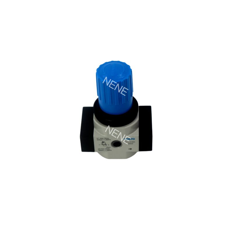 সরাসরি চালিত ডায়াফ্রাগম চাপ নিয়ন্ত্রক Festo LR-1/4-D-MINI-MPA 8002275 এমপিএ গেজ G1/4 0.5-12 বার সহ দস্তা খাদ 1500L / মিনিট লকযোগ্য ঘূর্ণন বোতাম