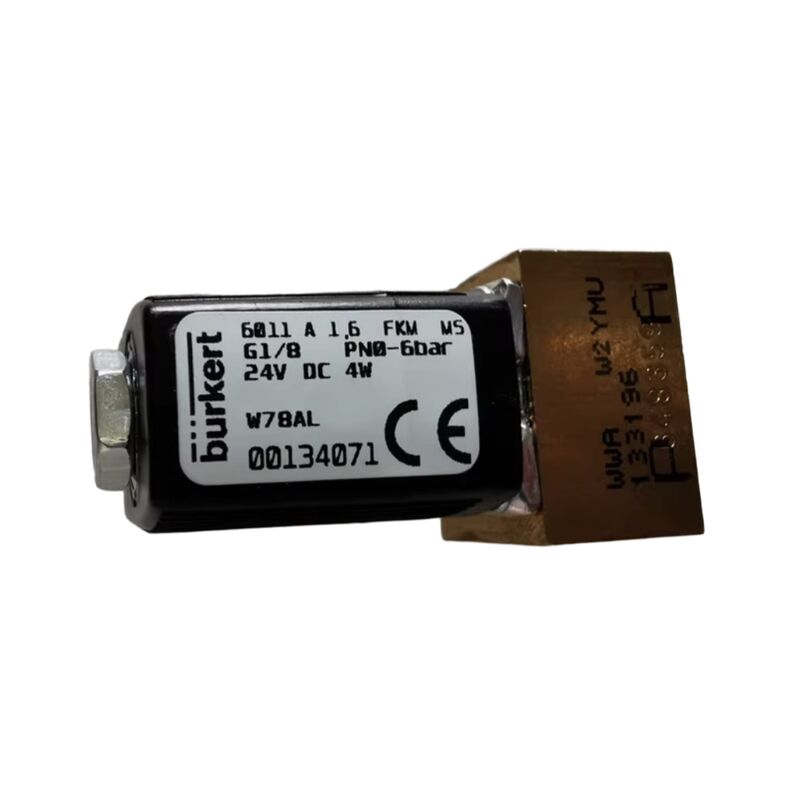Burkert 00221886 6281 G1 1/4 2/2 স্বাভাবিকভাবে বন্ধ 25.0 প্রবাহ গর্ত FKM সিলড ব্রাস ভালভ শরীর DC24V 8W 0.2-16bar 0~+120 °C