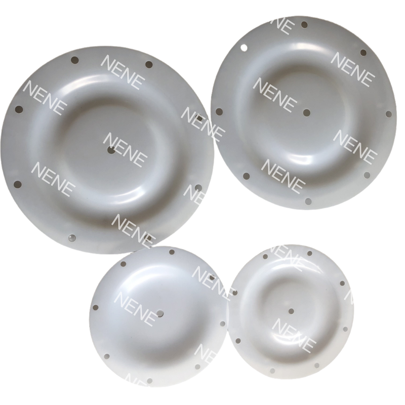 QBY80 QBY100 ডায়াফ্রাম 450MM বাইরের ব্যাসার্ধ 8 গর্ত ক্ষয়কারী তরল পাম্প জন্য সাদা বড় প্রবাহ ঝিল্লি